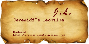 Jeremiás Leontina névjegykártya
